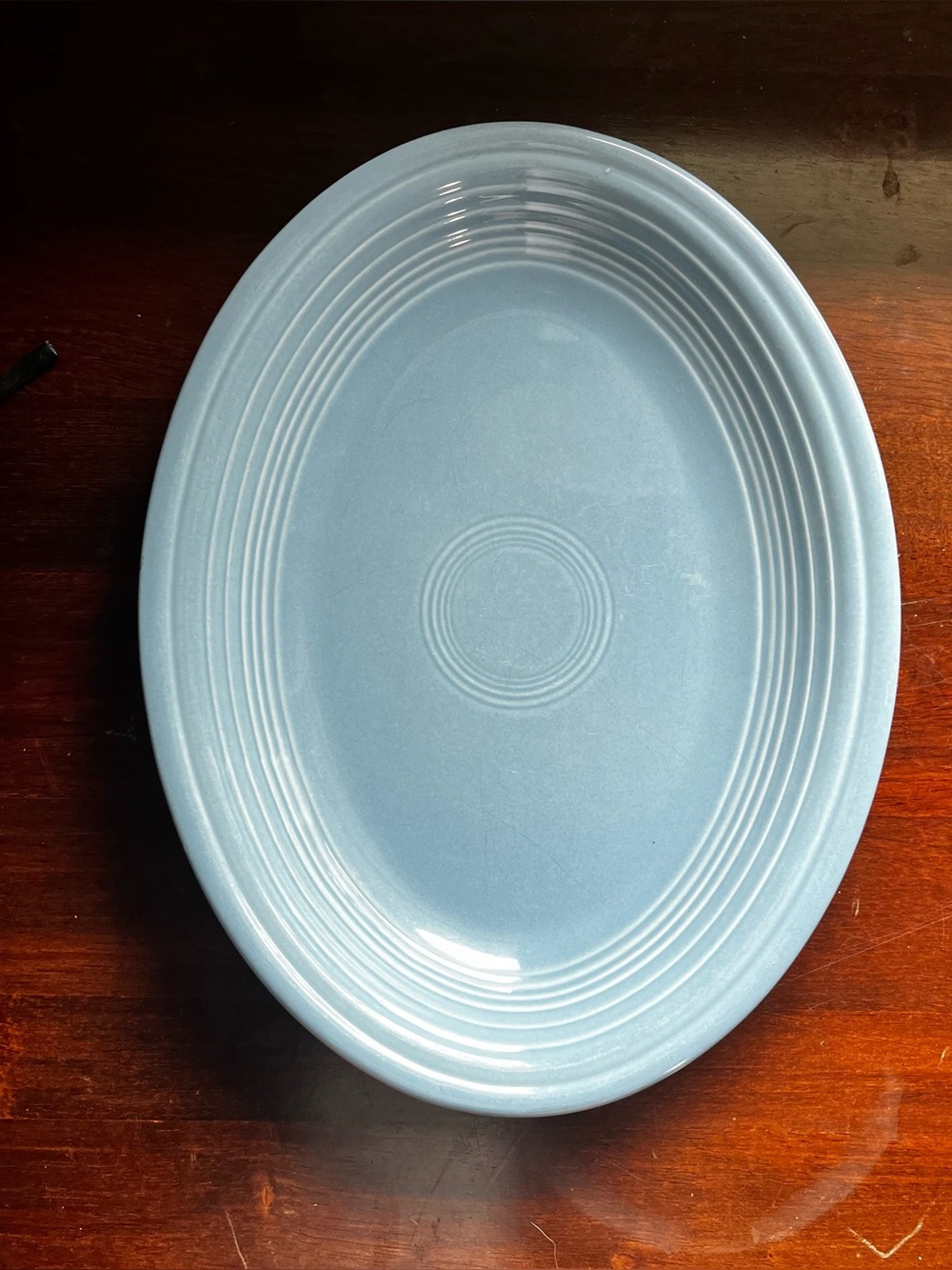Fiestaware periwinkle oval serving platter.